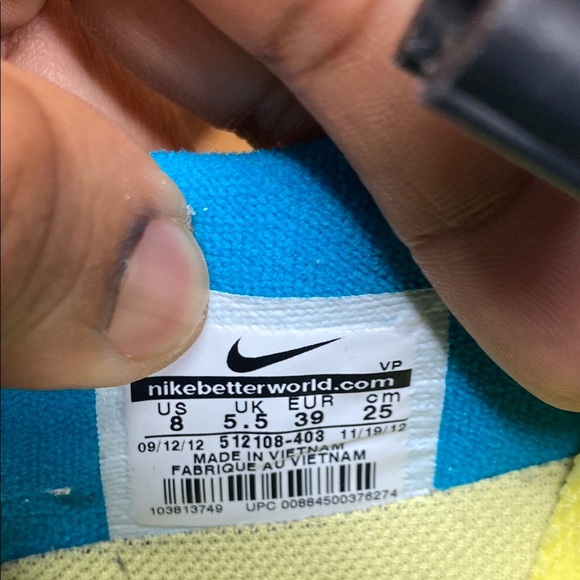 2012 Nike Flex Run Fitsole Turquoise Volt White Running Sneakers - Picture 15 of 16